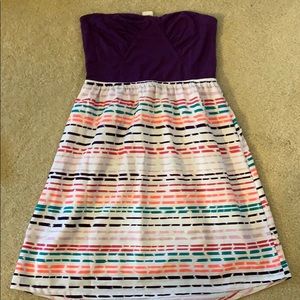 Purple strapless Roxy dress